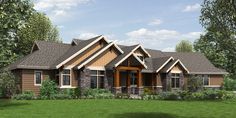 this is an artist's rendering of these craftsman - style home plans