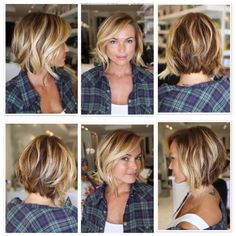 Messy Short Hair, Trendy Short Hair Styles, Short Bob Hairstyles, Bob Hairstyle, Great Hair, Bobs Haircuts, Hair Day, Fine Hair