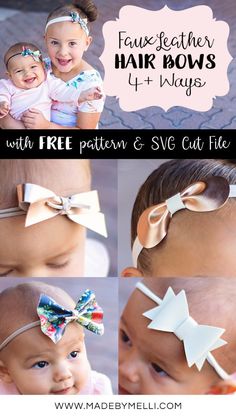 I’ve rounded up all of my favorite hair bow tutorial posts to share with you today! My girls love wearing bows so I’m always on the hunt for a good bow pattern. All of the ones I’ve listed below I’ve tried out myself and I love each one! I’ve been … Fabric Bow Tutorial, Baby Sewing Tutorials, Easy Hair Bows, Diy Baby Bows, Leather Hair Bows, Faux Leather Bows, Diy Baby Headbands, Bow Template