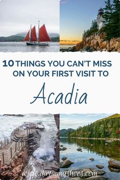 the words, 10 things you can't miss on your first visit to acadia