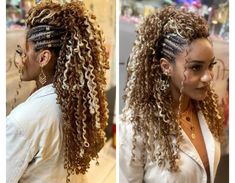 2023 Crochet Hairstyles, Half Braided Hairstyles Curly Hair, Trending Braided Hairstyles, Curls For Prom, Braided Prom Hairstyles, Lilo Pelekai, Prom Hair Styles, Glamorous Curls