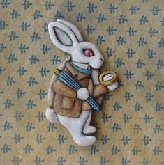 #aliceinwonderland #whiterabbit #smallsculpture #etsyartist #etsylisting #fridgemagnets #polymerclaysculpture #polymerclayart #artobject #ArtCollectable Rabbit From Alice In Wonderland, Alice In Wonderland White Rabbit, Wonderland White Rabbit, Classic Illustration, Alice In Wonderland Book, The White Rabbit