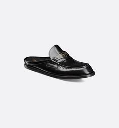 Dior Boy Mule Black Brushed Calfskin | DIOR Luxury Slip-on Mules For Work, Classic Mules With Rubber Sole, Luxury Black Loafers With Leather Footbed, Elegant Calf Leather Mules With Rubber Sole, Luxury Leather Sole Loafers For Fall, Luxury Leather-sole Loafers For Fall, Luxury Slip-on Mules With Rubber Sole, Luxury Leather Loafers For Fall, Luxury Business Mules With Leather Sole