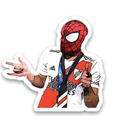 a man wearing a spider - man mask and holding his hands out to the side