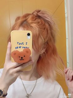 Soft Orange Hair, Orange Hair Korean, Orange Bleached Hair, Light Orange Hair, Ulzzang Hair, Brown Hair Looks, Haircuts For Women Over 50, Gorgeous Hairstyles, Hairstyles And Haircuts