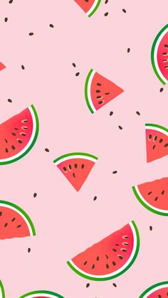 watermelon slices on a pink background