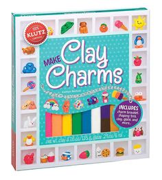 the make clay charms kit is shown in its box