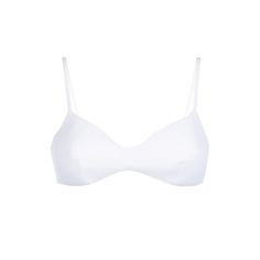 White ribbed braletteAdjustable straps on the shouldersOpen on the backRemovable padded cupsStretch fitRegular fitComposition: 90% Polyamide 10% Elastane Bra With Removable Pads And Minimal Stretch, Chic Triangle Top Bra With Straps, Fitted Sports Bra With Adjustable Straps And Triangle Top, Classic Padded Solid Bra, Classic Padded Solid Color Bra, Fitted Triangle Top Sports Bra With Removable Pads, Fitted Triangle Top Sports Bra With Padded Cups, White Bandeau Bra With Adjustable Straps, Classic Summer Bra With Built-in Support