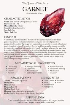 spiritual | crystals | garnet Crystal Witch, Garnet Crystal