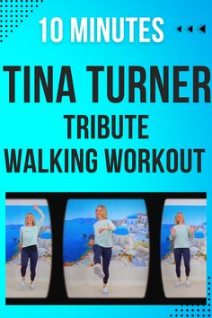 Tina Turner tribute walking workout! 10 minutes of cardio to her best songs, and finishing off with stretching for a few minutes on a chair. Be sure to stay to the end for quotes by Tina Turner. Walking Exercise Plan, Walking Exercises, Walking Workouts, Beginner Exercises, Walking Program