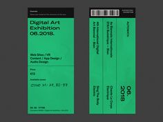 a green ticket for the digital art exhibition