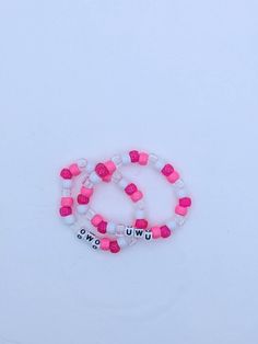 Pink Kandi, Pink Beaded Bracelets, Bracelets Ideas, Water Mixes, Bracelet Ideas, Pink Bracelet, Baby Pink