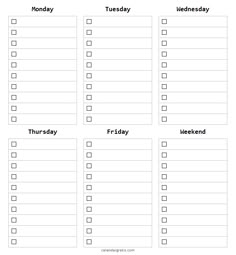 the printable weekly planner is shown in black and white, with two lines on each side