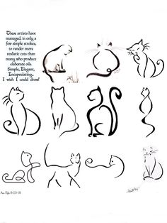 an image of cats that are drawn on paper