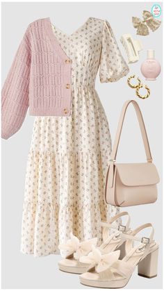 Modest Church Outfits, Modest Girly Outfits, Dress Cardigan, Easy Trendy Outfits, Girly Outfits, Casual Style Outfits