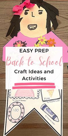 the back to school craft and activities for kids