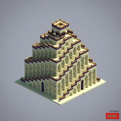 an image of a building made out of blocks