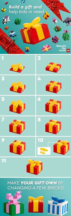 an info sheet showing how to make legos