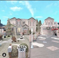 Bloxburg Beach House, Winter House Exterior, Preppy House, House Ideas Kitchen, Cottage Bloxburg, Roblox Bloxburg House Ideas, House Ideas Exterior, Two Story House Design, House Plans With Pictures