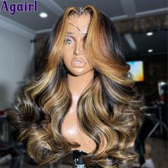 1B/27/30 Highlight Body Wave Human Hair Wigs Transparent 13x4 13x6 Lace Frontal Wigs for Women Wig Units, Wig Mannequin, Hollywood Birthday, Vanity Art, Lace Frontal Wigs, Glueless Wigs, Multicolored Hair, Hair Laid