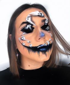 Being Ghosted, Crazy Eye Makeup, Halloween Gesicht, Maquillage Yeux Cut Crease, Artsy Makeup, Mask Makeup, Halloween Makeup Scary