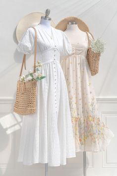 Afternoon Tea Outfits For Women, Soft Cottagecore Outfits, Cottage Core Outfit, Cottage Core Fashion, Embroidery Dresses, Poetry Anthology, Cottage Core Dress, Dress Book, French Dress