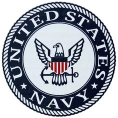 the united states navy seal sticker is shown in black and white with an eagle on it