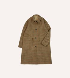 Reversible Tweed-Cotton Raglan Mac – Drakes US Famous Detectives, Checkered Coat, Checked Fabric, Reversible Coat, Como Italy, Universal Works, Classic Coats, Car Coat, The Shepherd