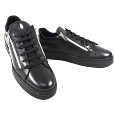 100% Leather Imported Rubber Sole Made In Italy Leather Upper Leather Lining Handmade Modern Black Dress Sneakers, Luxury Low-top Leather Shoes, Black Low-top Calf Leather Shoes, Luxury Black Custom Sneakers For Formal Occasions, Black Luxury Custom Sneakers For Formal Occasions, Sneaker Boutique, Men Sneakers, Suede Lace, Comfortable Sneakers