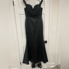 Black Ashley & Justin Bridesmaid Dress. Size 18. Style # 20351. Worn Once For Event. Dry Cleaned. Excellent Condition. Black Bridesmaid Dress, Bridesmaid Dress Color, Black Bridesmaid, Black Bridesmaid Dresses, Asymmetrical Dress, Bridesmaid Dress, Bridesmaid Dresses, Womens Dresses, Dresses