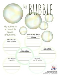 Self care - My Bubble - visualization & alternative thinking strategy for Anxiety & Stress (CBT, DBT, Meditation,Mindfulness) Thinking Strategies, My Bubble, Bubble Party, Social Thinking, Child Therapy, Art Therapy Activities