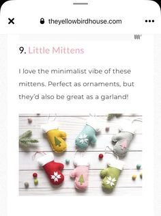 the little mittens app on an iphone