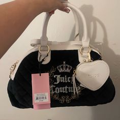 Face Tattoos For Women, Velour Bag, Dream Bags, Mini Coin Purse, Juicy Couture Black, Velour Fabric, Couture Bags, Pretty Bags