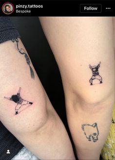 two people with tattoos on their arms