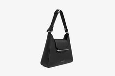 Multrees Hobo - Black with Silver Hardware Modern Shoulder Bag With Detachable Strap For Everyday, Modern Everyday Crossbody Baguette Bag, Workwear Shoulder Bag With Silver-tone Hardware, Modern Everyday Baguette Bag With Detachable Strap, Workwear Shoulder Bag With Double Handle And Silver-tone Hardware, Modern Baguette Bag With Detachable Strap For Everyday, Double Handle Shoulder Bag With Silver-tone Hardware, Modern Satchel With Silver-tone Hardware For Daily Use, Modern Everyday Baguette Bag With Adjustable Strap