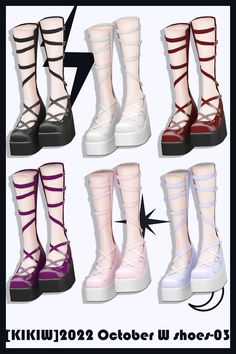 several different types of shoes with straps on them