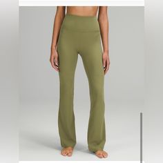 Lululemon Groove High Waisted Flare Pants, Green Color, Size 6 Never Worn. Will Take Lower Offer Just Want Gone!!! High Waisted Flare Pants, Bath Body Works Candles, Shopping For Clothes, Flare Yoga Pants, Gym Fits, Women's Workout, High Waisted Flares, Low Impact Workout, Material Girl