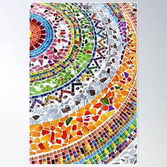 a colorful mosaic tile design poster