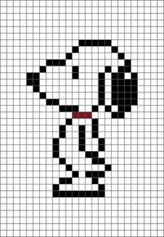 a cross stitch pattern with a black and white dog