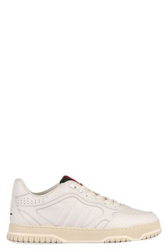 9097 GUCCI GUCCI RE-WEB SNEAKERS White Leather Sneakers, Buy Gucci, Leather Cap, Stylish Men, Sneakers White, Mens Shoes Sneakers, Leather Sneakers, Valentino Garavani, Bottega Veneta