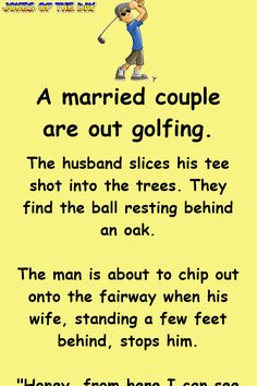 a poem with an image of a man hitting a golf ball and the words married couple are