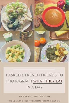 the cover of what do french women eat in a day? with pictures of food