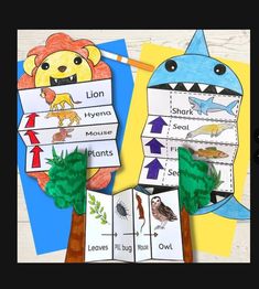 an animal and other animals are shown in this paper cutout for kids to make