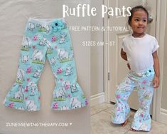 Ruffle Pants Pattern, Baby Pants Pattern, Baby Clothes Patterns, Ruffle Pants, Baby Sewing Patterns, Sewing Patterns For Kids, Baby Pants