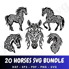 horse svg bundle with four different designs