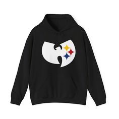 Wu Tang Clan PITTSBURG football Unisex Heavy Blend STEELERS Hoodie Pennsylvania Steelers fan, Wu Tang Clan Represent, let your colors fly, get your friends jealous of your threads, orginal artist mash-up! GO PITTSBURG PENNSYLVANIA   Unisex heavy blend hooded sweatshirt made with a thick blend of cotton and polyester, plush, soft and warm. Spacious kangaroo pocket for practicality, hood's drawstring is the same color as the base sweater. .: 50% cotton, 50% polyester (fiber content may vary for different colors) .: Medium-heavy fabric (8.0 oz/yd² (271 g/m²)) .: Classic fit .: Tear-away label .: Runs true to size   GILDAN 18500 Unisex Heavy Blend Hooded Sweatshirt Machine wash: warm (max 40C or 105F); Bleach as needed; Tumble dry: medium; Iron, steam or dry: low heat; Do not dryclean. Hooded Sports Fan Hoodie For Streetwear, Fan Gear Hoodie, Hooded Hoodie For Football Season Streetwear, Fan Merchandise Hoodie, Sports Fan Hoodie For Streetwear, Winter Sports Fan Merchandise Hoodie, Team Logo Hoodie For Fall Fan Apparel, Team Logo Hoodie For Fall In Fan Apparel Style, Team Logo Hoodie For Fall