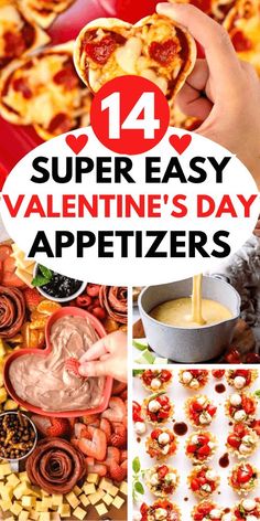 valentine's day appetizers with text overlay