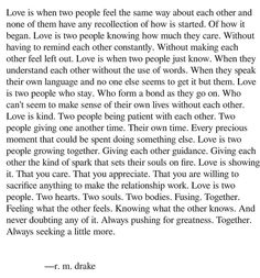 an open book page with the words love is when people feel same about each other and none