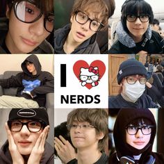 the collage shows many different people with glasses and hats, one wearing a face mask