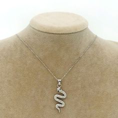 Snake Necklace, Sterling Silver, Serpent Design Daily Jewelry,  Rebirth, Fertility, Bohemian, Reptile Necklace, Mother Day Gifts Symbolic Snake Necklace As A Gift, Symbolic Snake-shaped Necklace For Gift, Symbolic Snake Shaped Necklace For Gift, Sterling Silver Snake Necklace For Gifting, Sterling Silver Snake Necklace For Gift, White Snake Chain Necklace For Gift, Spiritual Snake-shaped Necklace For Gifts, Silver Spiritual Snake Necklace, Spiritual Silver Snake Necklace